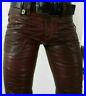 Mens-Leather-Pant-Double-Zips-Bikers-Pant-Brown-Breeches-Motorbike-Pant-Vintage-01-ist