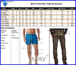 Mens Leather Pant Genuine Lambskin Slim Fit Biker Motorcycle Zipper Trouser-069