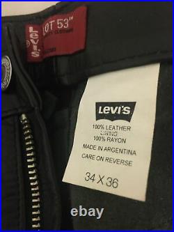 Mens Levis leather pants size 34 x 36
