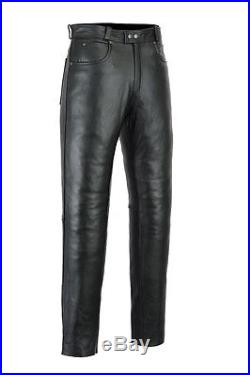 Mens Motorcycle Motorbike Jeans Pants trousers Premium Quality Cow Plain Leather