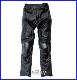 Mens Perforated Leather Racing Motorcycle Pant With Armors New All Sizes