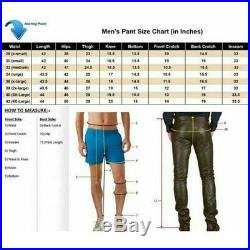 Mens Real Cowhide Leather Pants Punk Kink Jeans Trousers BLUF Pants Bikers