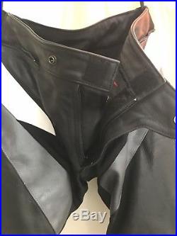 Mens Triumph/ Alpinestars Leather Motorcycle Pants 34US/ 50EU Black/White/Gray