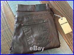 Mens True Religion Jeans Dean Tapered Relaxed Leather Size 38 brown M0AA799LX5