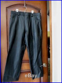 Mens U. S. Made Co Danvers MA Motorcycle Leather Jacket 44 Pants 38 Waist Black
