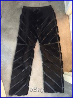 Mens Valentino Leather And Kangaroo Couture Pants 30-32W