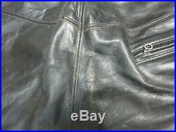 Mens Vintage 60's 70's Beck Black Leather Motorcycle Biker Racing Pants Size 36