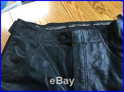 Mens black leather FXRG Harley Davidson rider pants