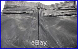 Mens harley davidson leather pants chaps 34 black fxrg hip knee armor uncut euc