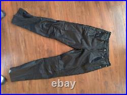 Mens leather pants 1980's, 34 waist 32 inseam