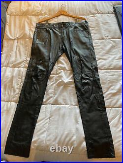 Mens leather saint laurent pants 34