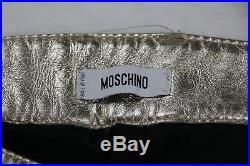 Moschino FW17 Mens Gold Sheep Leather Biker Jeans Pants EU 50 US 32 x 29 $1610