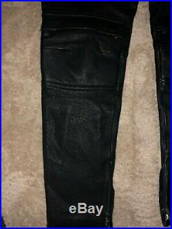Moschino H&M HM Lederhose Pants Biker Trousers Leather Men EUR 50 Size US 34R