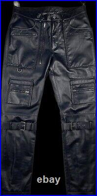 Moschino Leather MultiPocket Biker Pants