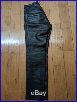 MotorcyVANSON Leather riding pants. Boot cut Mens cle pants leather