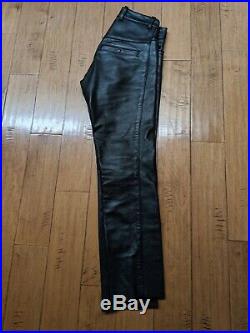 MotorcyVANSON Leather riding pants. Boot cut Mens cle pants leather
