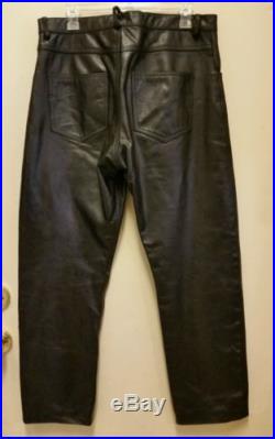 Motorcycle biker Echtes Leder Black Leather Pants Men's size 34