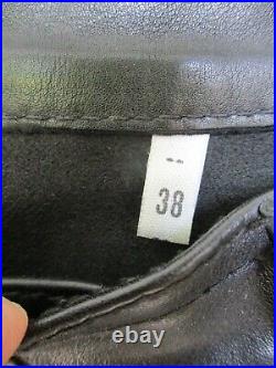 Mr B Amsterdam heavy black leather straight leg gay fetish jeans pants 35 31