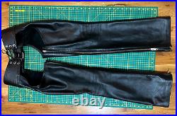 Mr. S Leather Black Leather Outside-Zip Leather Chaps