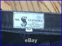 Mr. S Leather Mens leather shorts- button fly size 42