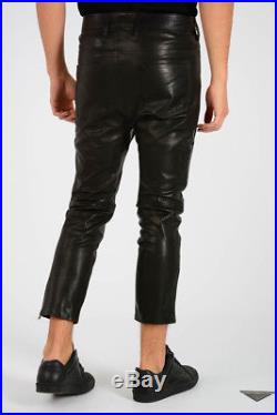 NEIL BARRETT New Man Black Leather Skinny Fit Biker Pants Trousers Size M $1766