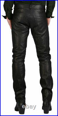 NEU Herren Lederjeans Lederhose Pants Leather 100% Nappa schwarz Slim fit