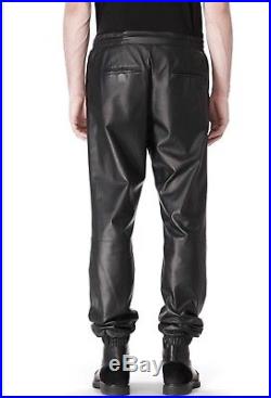 NEW Alexander Wang T Men's Black Lamb Leather Track Pants (Size S) MSRP $1395
