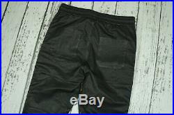 NEW BALMAIN x H&M Mens Black Quilted Sections Leather Joggers Pants Trousers L