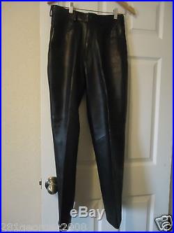 NEW CONTINENTAL LEATHER FASHIONS MEN'S BLACK LEATHER PANTS MADE IN USA SZ30