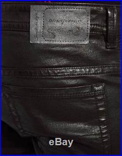 NEW DIESEL L-Thavar Men's LEATHER Pants, Dark Grey, NWT Retail $598