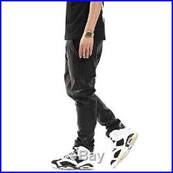 NEW LEATHER PANTS BLACK Schwarz Leder Hose Men's Size 6 16