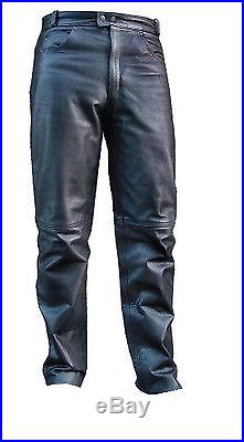 NEW Perrini Men's Cowhide Leather Motorcycle Riding Pants with 5 Pockets 28 46