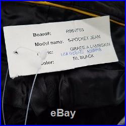 NEW Ralph Lauren Mens Black 100% Lambskin Leather 5-Pocket Pants Size 32x34 B209