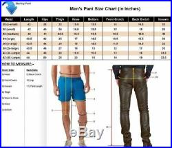 `NOORA Genuine Soft Lambskin Leather Mens Biker Pants Slim Fitting Swagger NI-9