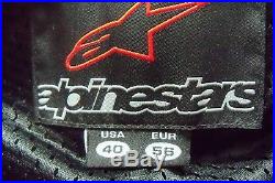 NOS Alpinestars Mens Track Black leather Motocycle Pants EUR 56 US 40 3129011