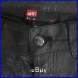 NWOT Diesel Mens Sz 34 Button Up Biker Leather Pants