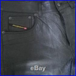 NWOT Diesel Mens Sz 34 Button Up Biker Leather Pants