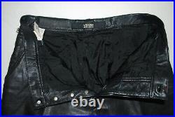 NWOT VERSACE Men's Black Leather Pants Jeans Size 30 x 30
