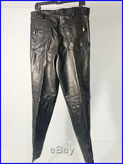 NWT $3,515 Gianni Versace Men's Leather Pants Size 52 Italy Rare 1990s Miami