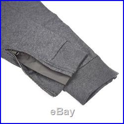 NWT $395 Burberry Men's Gray Wool Leather Logo Jogger Track Pants M-XL AUTHENTIC