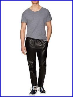 NWT $995 Theory Men's Pier L Revolt Leather Jogger Pants in Black Sz M F0870209