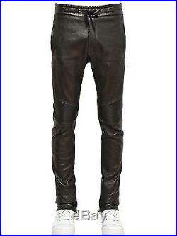 NWT Balmain Men's Black Calecon Leather Biker Pant $2,660 Maxfield