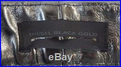 NWT DIESEL Black Gold Men's Silver Leather LAPROUST Biker Trousers/Pants 48 x 30