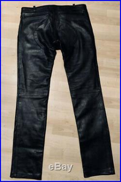 NWT Men's Real Soft Leather Trousers Jeans Pants All Round Zip 34 Gay Bluf Kinky