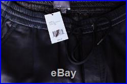 NWT Mens Vince Moto Jogger Relaxed Lambskin Leather Dark Blue Pants L $895