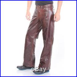 NYS Leather Pants Brown Men New