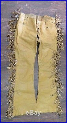 Native American Mountain Man Buckskin Deerhide Handmade Leather Pants NT03