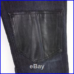 Neil Barrett Men's Jeans Pants BDE34C W31 Patches Leather Skinny Fit Np 335 New