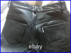 New Bockleder Stretch Leather Pants Slim Fit 33/34 Biker Jeans Cuir Leder