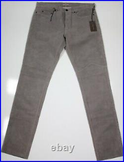 New! Bottega Veneta Gray Reindeer Suede Leather Biker Jeans Pants 34